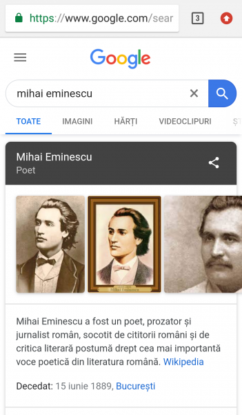 analiza rata click google search mihai eminescu